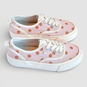 Zara Kids Pink Polka Dot Sneakers EU 30 US 12 Lace Up Shoes